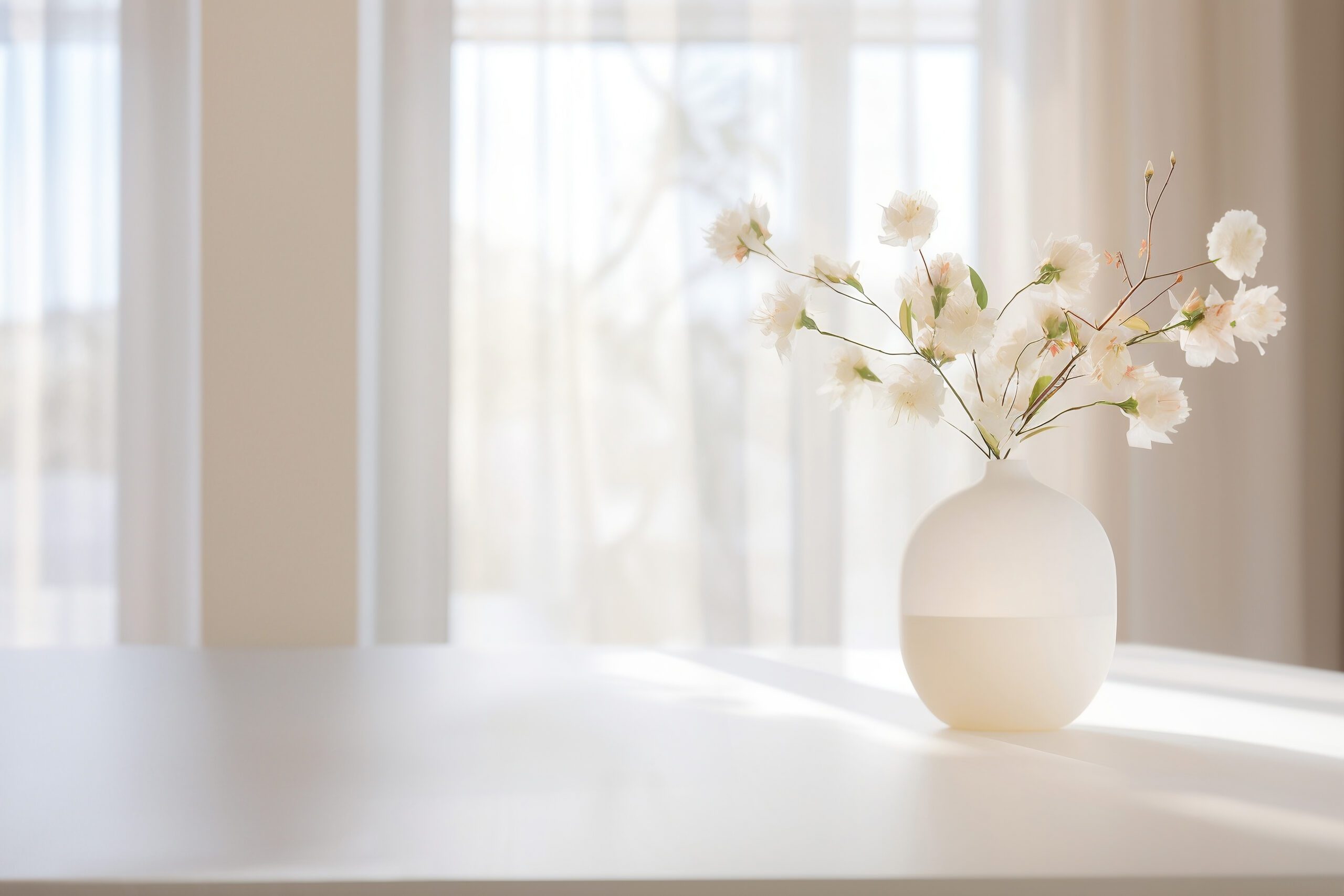 Home Living Room Table Background with Copy Space
